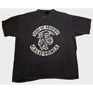 Sons of Anarchy Reaper SAMCRO T-Shirt Mens XL Black Graphic Tee Biker Motorcycle